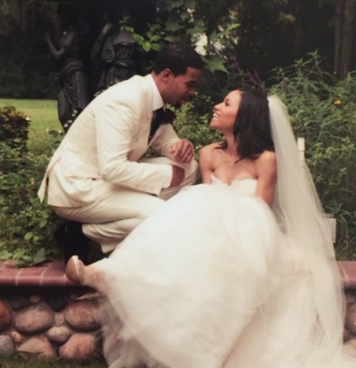 Josiah Bell with his wife during their wedding day